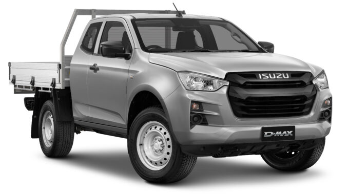 23MY ISUZU D-MAX SX SPACE CAB CHASSIS with Economy Alloy Tray Mercury Silver Metallic.